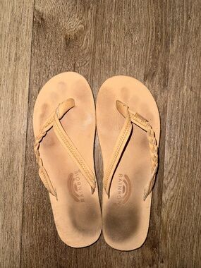 Rainbow Women’s Tan Braided Leather Sandals